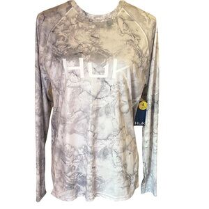 Huk Marble Gray Long Sleeve Dry Fit